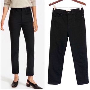 Everlane Black High Rise Slim Straight Denim size 27
